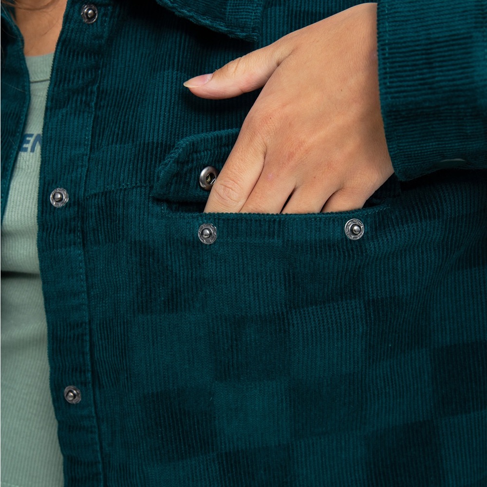 Vans Checkerboard Corduroy Shacket XS | Oversized Button Down Jacket 100% Cotton - Picture 11 of 12